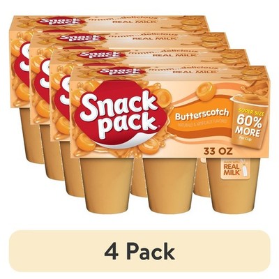 (4 pack) Super Size Butterscotch Pudding, 5.5 oz Pudding Cups, 6 Count