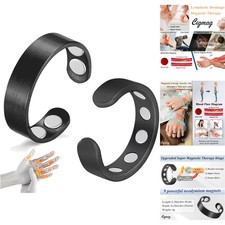 9X Magnetic Copper Rings Women Men Adjustable Solid Pure Copper Ring Arthritis