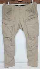 G Star Raw Rovic Zip 3D Regular Tapered Cargo Pants Mens 36x29 Tan Stretch   