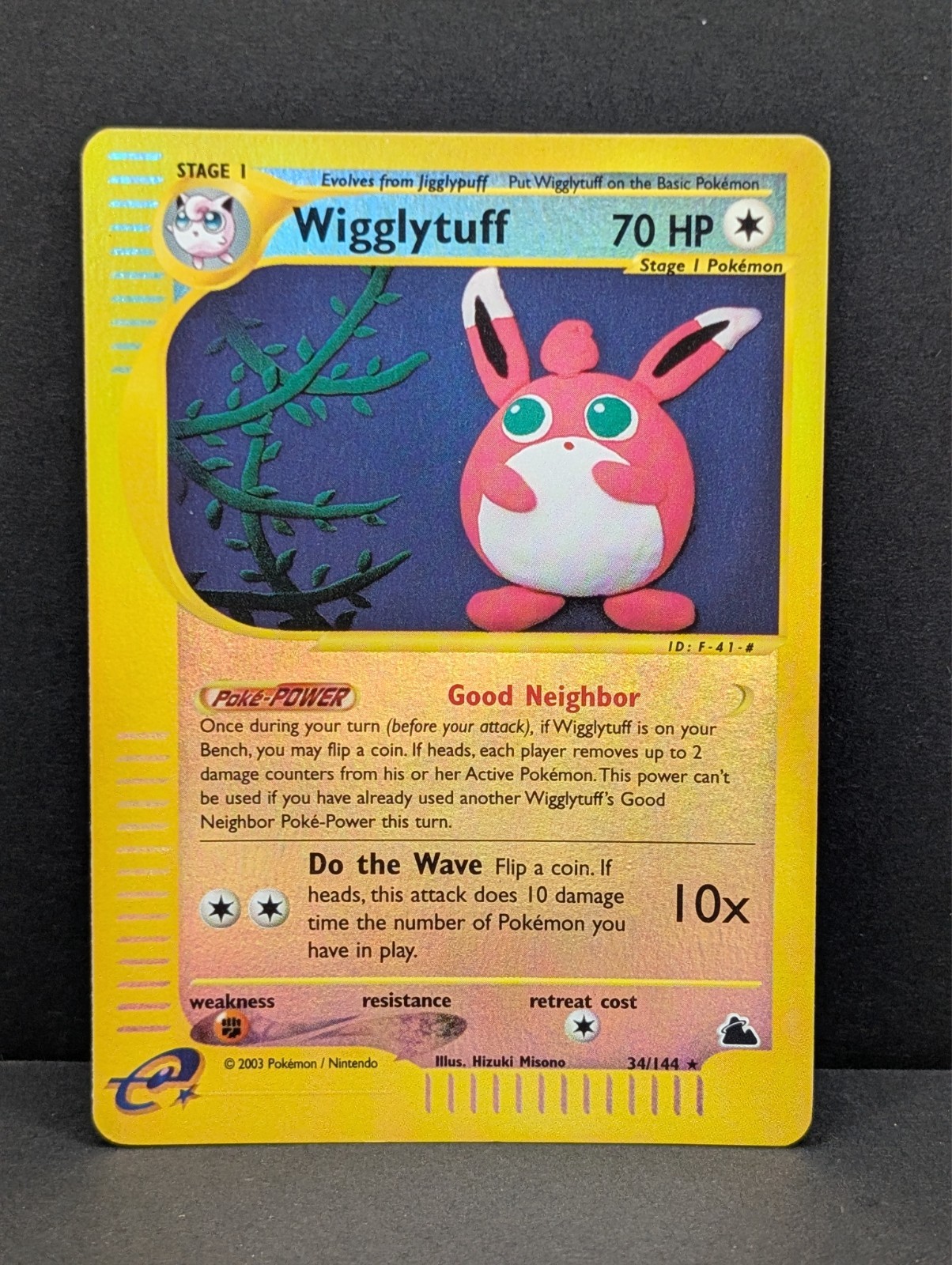 Wigglytuff 34/144 Skyridge Reverse Holo Rare Pokemon TCG Nintendo e-reader NM