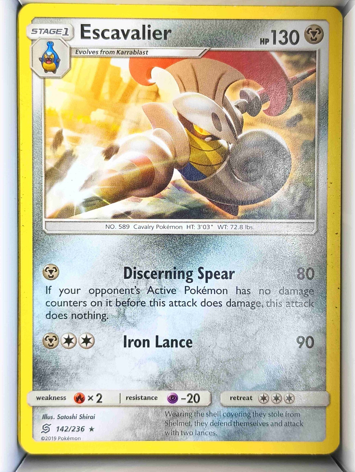 Escavalier 142/236 Rare Unified Minds Pokemon Near Mint
