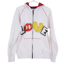 VTG Disney Store Zip Up Hoodie Sweatshirt Large Graphic Mickey Mouse