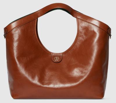 NEW GUCCI Giglio Dark Brown Leather Large Tote Bag 853971 Japan