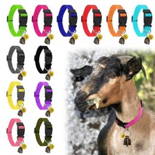 12 Pack Goat Collars with Bells and Number Tags, Adjustable Nylon