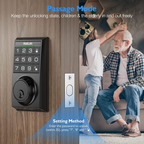 Aibocn Electronic Keypad Deadbolt Door Lock, Auto Lock, Keyed Entry Option, Cont - Picture 8 of 8