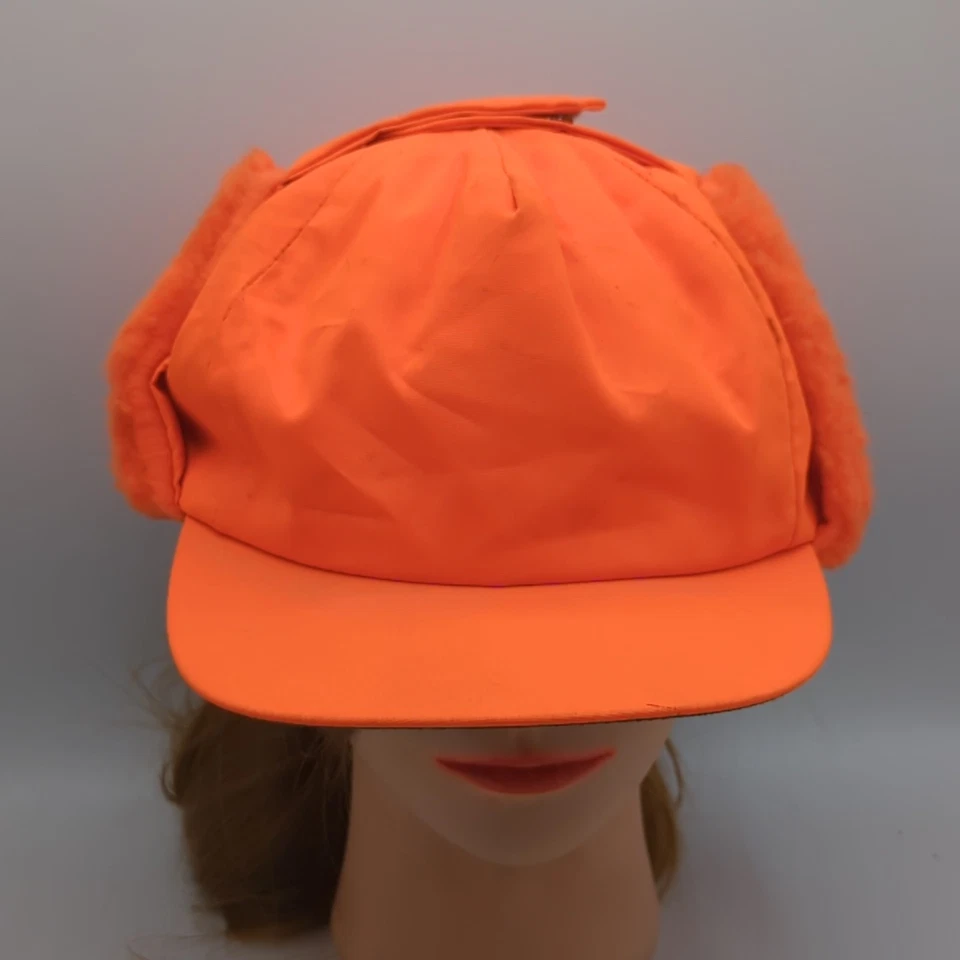 Sombrero Trampero Naranja Aislante Columbia Gore-tex De Colección con Orejeras Hecho en EE. UU. Foto 2 de 4