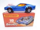 VINTAGE MATCHBOX SUPERFAST No.10e FORD MUSTANG PISTON POPPER & ORIGINAL BOX 1973