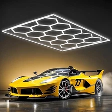 14 Hexagon LED Lights Car Detail Garage Honeycomb Light for Workshop Gym 6500K