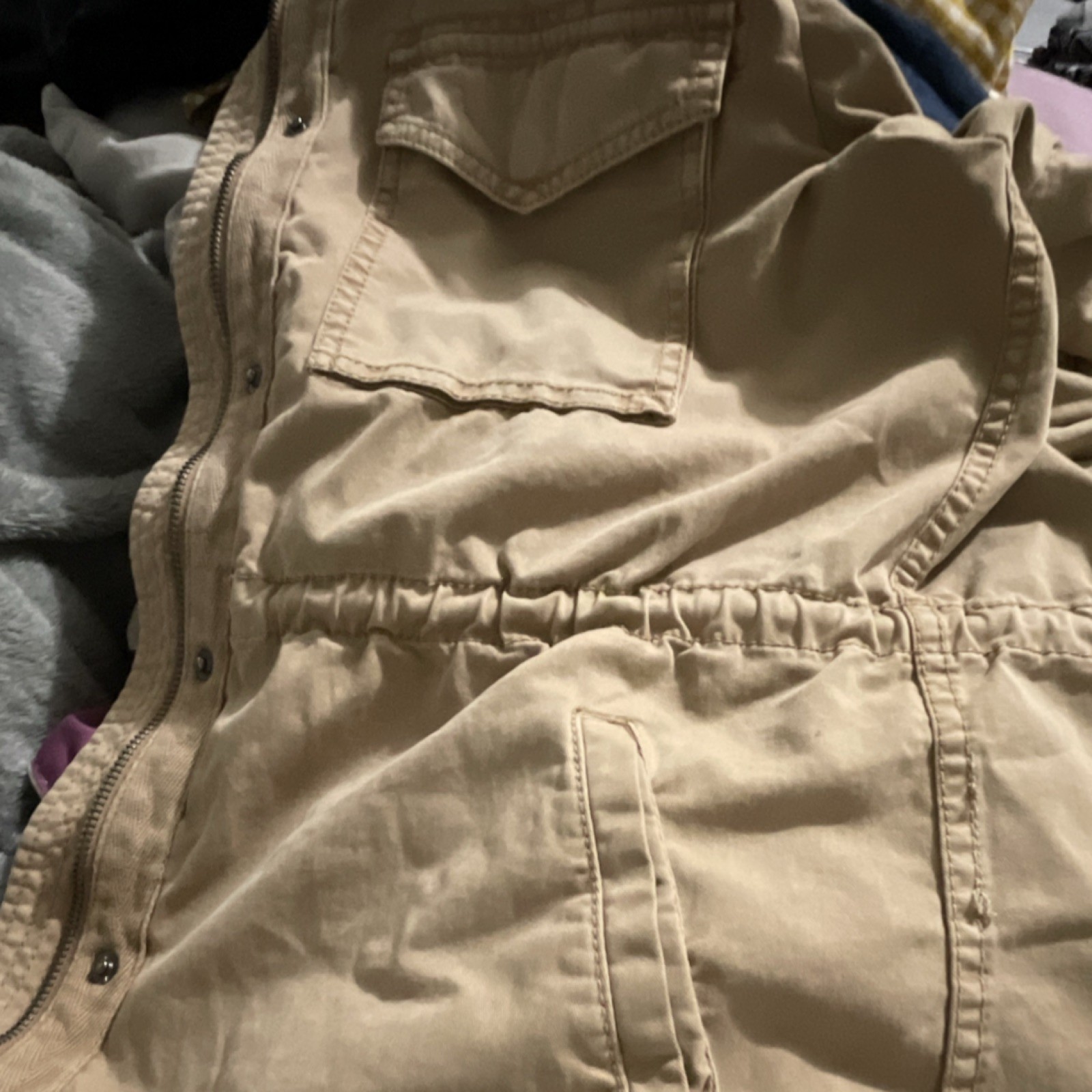 Style & Co Beige Mid-Length Basic Utility Jacket … - image 13