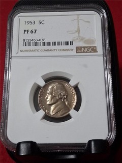 1953 5C NGC PF 67 JEFFERSON PROOF NICKEL #MF 4283