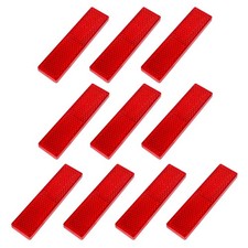 10 Pack Red Reflectors Self-Adhesive Rectangular, Quick Mount