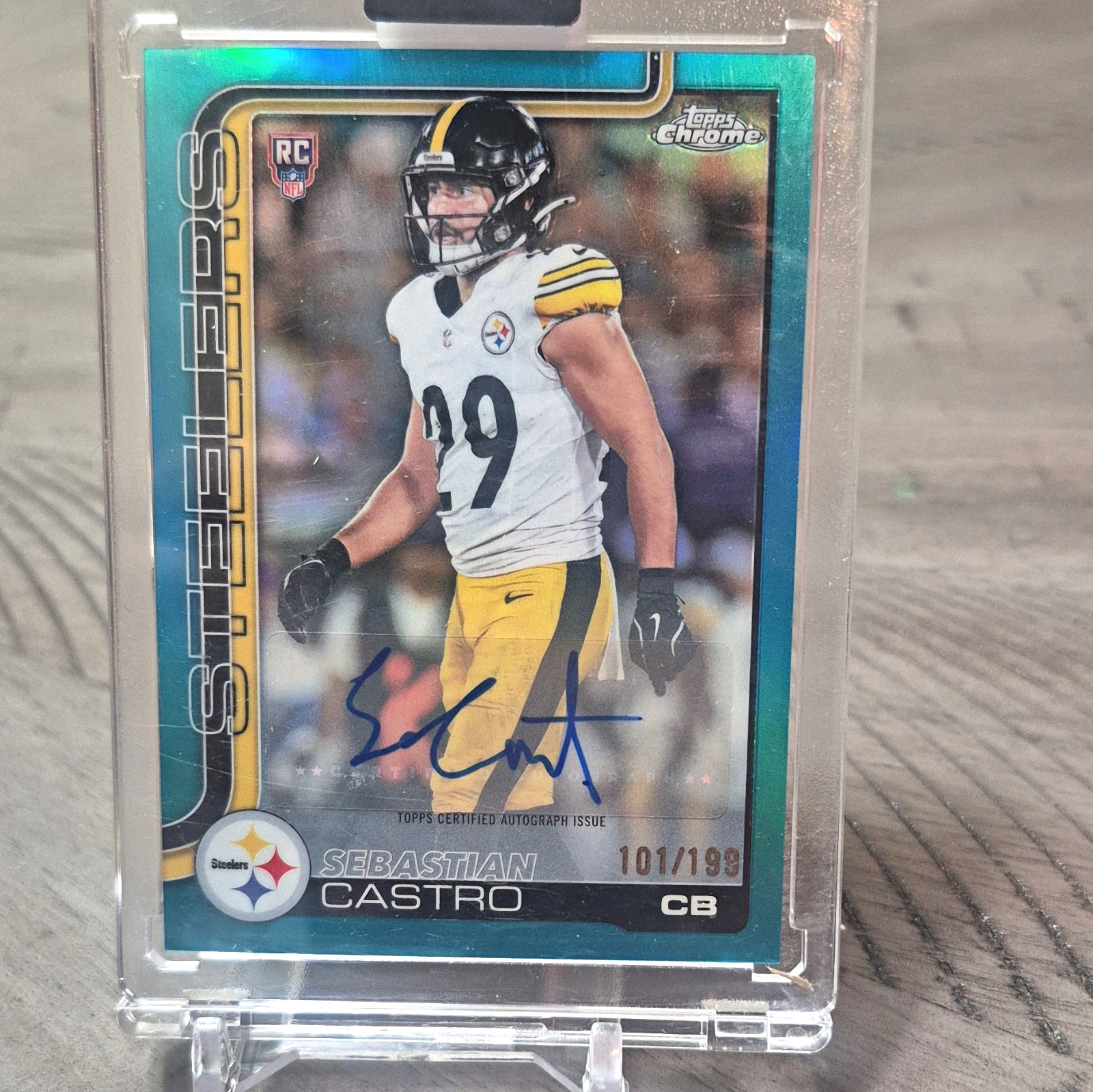 Topps 2025 Topps Chrome Sebastian Castro Steelers RC Auto RA-SC /199 Insert