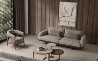 Sofagarnitur 3 Sitzer Garnitur Design Couch Sessel Braun Polster Design Luxus