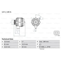 Bosch Generator Lichtmaschine 140A 14V FüR Opel Signum Astra H Caravan L35