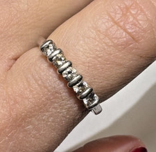 Vintage Sterling Silver 925 Cluster 5 stone 2.9g CZ Band Size 8 Ring