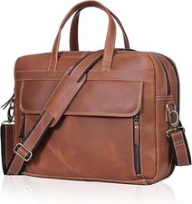 Leather briefcase Handmade Laptop Messenger Bags for Men and Women Shoulder Bag