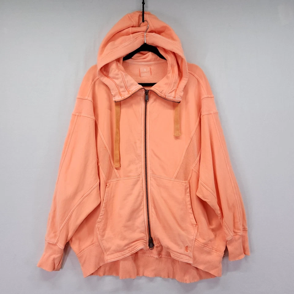 Free People Movement Hoodie Zip Up All Your Love Sweatshirt Small Oversized - Image 2 of 4