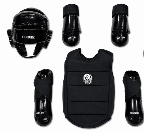 Century Pro Force Sparring Gear Set Black Chest Guard Headgear Pads