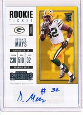 2017 PLAYOFF CONTENDERS DEVANTE MAYS ROOKIE TICKET AUTOGRAPH RC