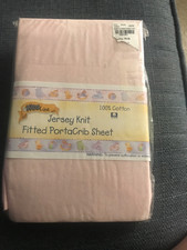 Kidsline Grow Together Portacrib Jersey Knit Fitted Sheet Set/2 Blue  Yellow