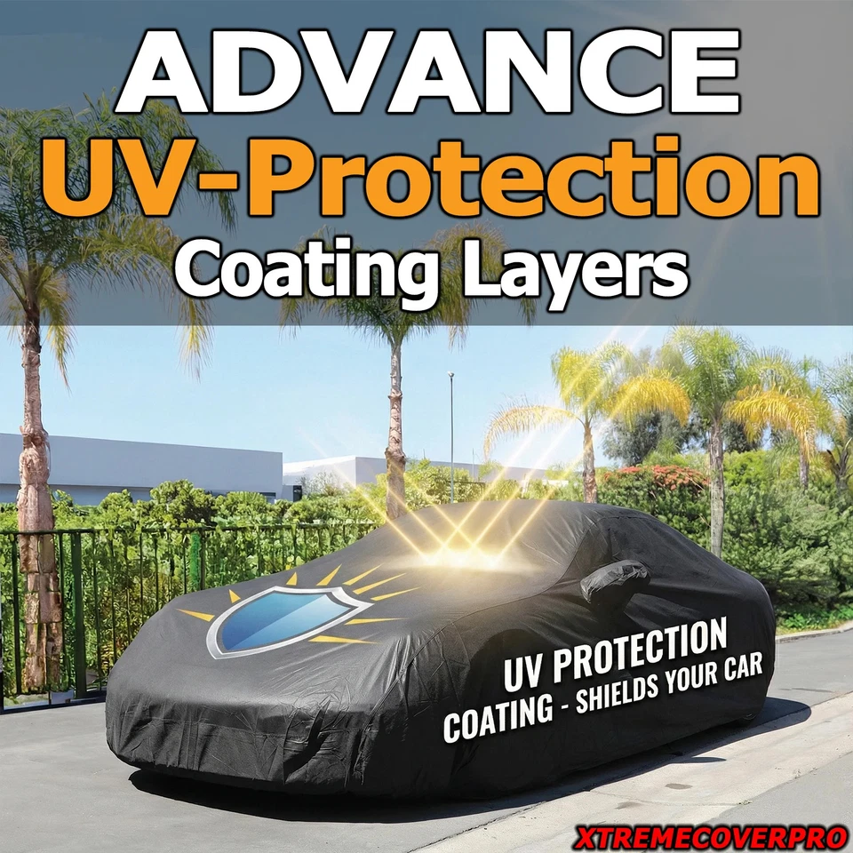 2014 2015 2016 2017 2018 Volkswagen GTI CUBIERTA DE COCHE IMPERMEABLE CON BOLSILLO ESPEJO NEGRO Foto 3 de 4