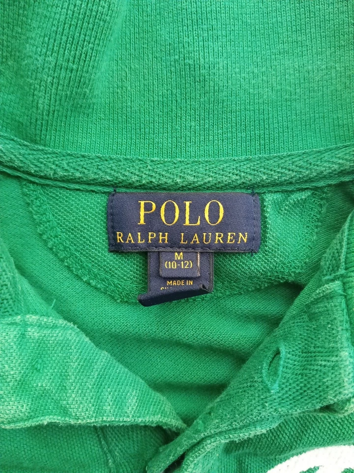 Polo Ralph Lauren Polo vert M 10-12 ans logo patch manches courtes col boutons - Photo 2/3