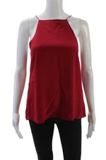 Cami NYC Womens Silk Lace Trim Sleeveless Tank Top Ruby Red Size Small