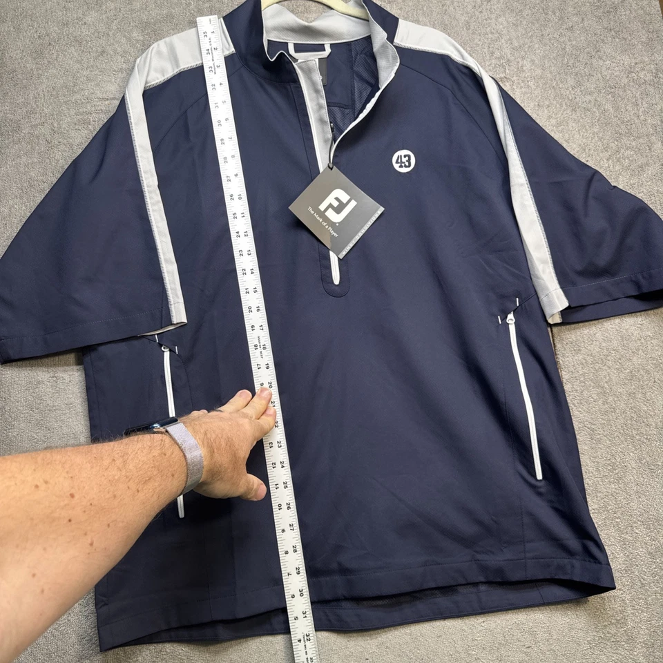 FootJoy Men’s Navy Golf Windshirt Half Zip Pullover XL Lightweight - Image 4 of 4