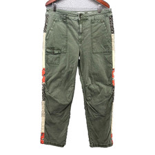 Anthropologie Utility Cargo Pants Straight Leg High Rise Womens 32 14 Green