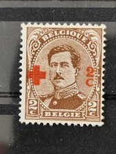Belgique 1918 1 ière Guerre mondiale.Timbre n°151 N* Croix rouge Roi Albert 2c.