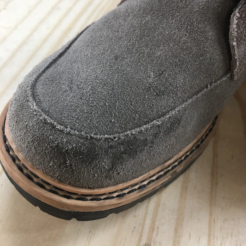 Crown винтажные ботинки женщин 8 M Shay боя серый кожаный шнурует вверх стороны молнии повседневный - Изображение 4 из 4