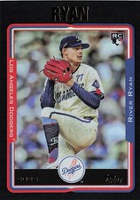 2025 Topps Archives #210 River Ryan Black Foilboard Los Angeles Dodgers