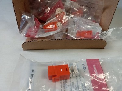 LEGRAND KT2J6-43 KT2 KEYSTONE CATEGORY CAT 6 JACK ORANGE LACING CAP LOT OF 11