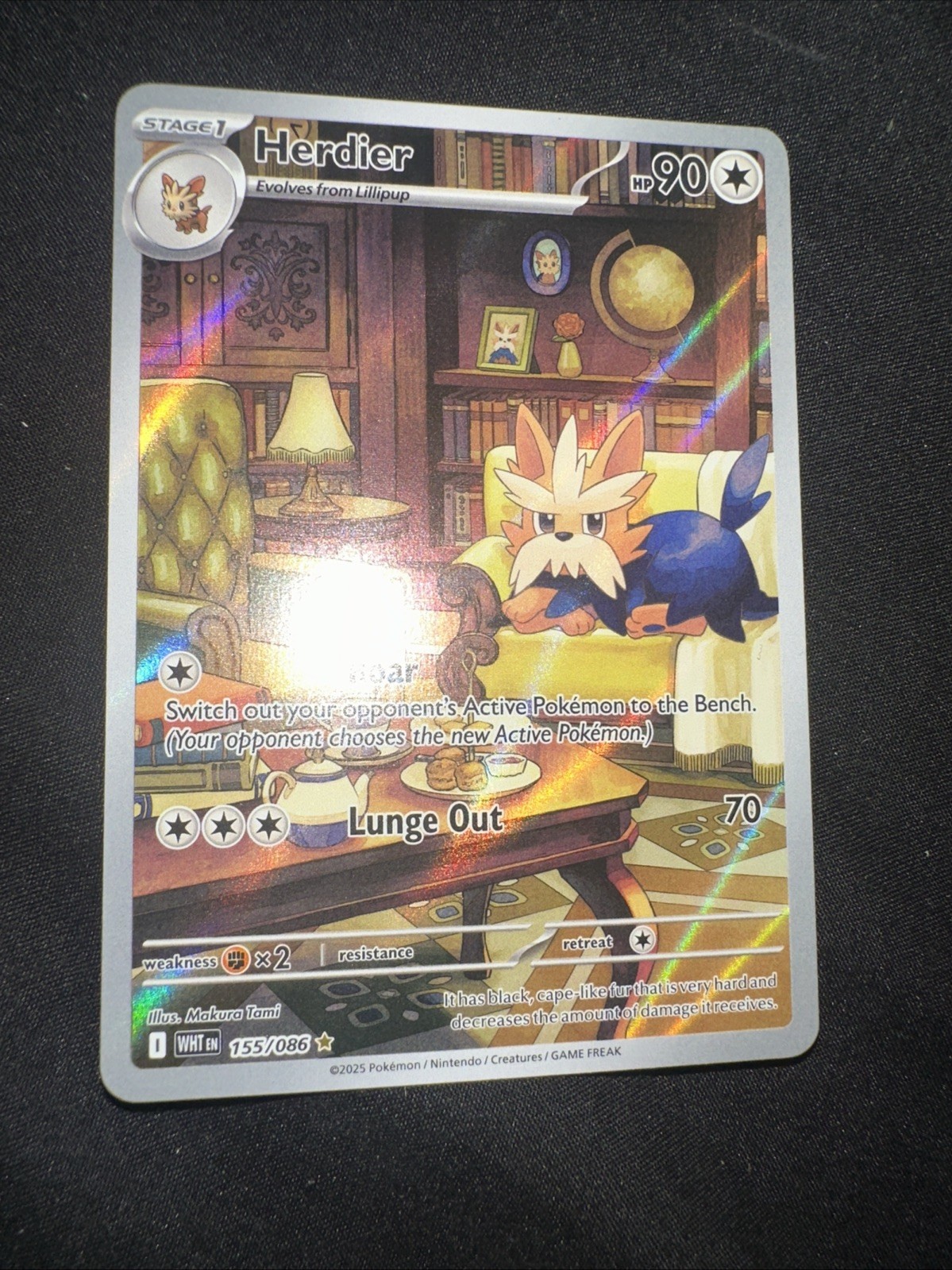 Pokemon Tcg Herdier 155/086 White Flare illustration rare