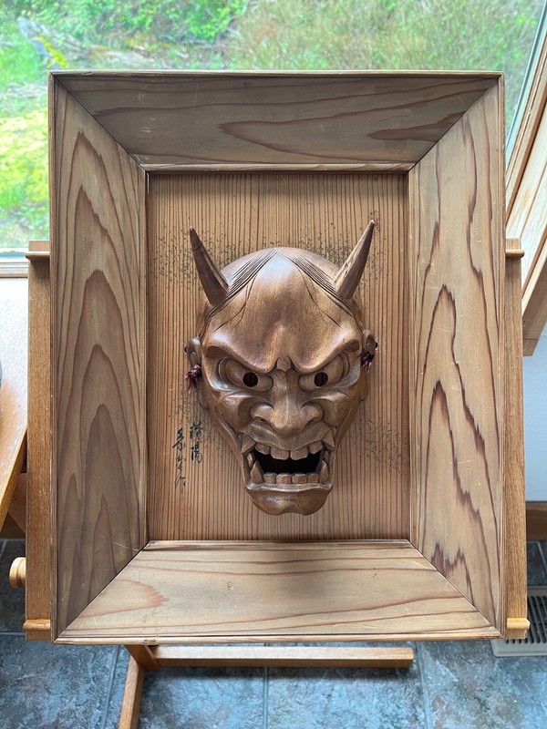 Japanese Wood Carving Noh HANNYA Famous ZODO Jealous Woman