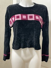 525 Made in America Black Cropped Knit Sweater Size PS