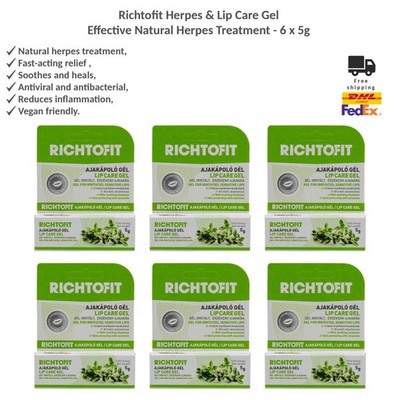 Richtofit Lip Care Gel Herbal Soothing for Irritated, Dry and Sensitive Lips x6