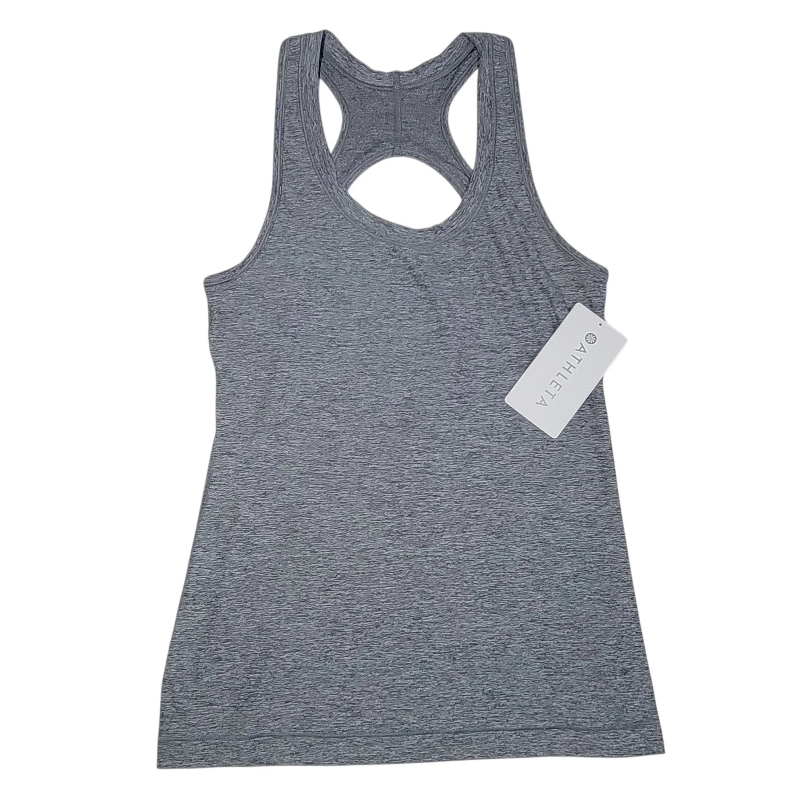 Athleta Nitro Tank Top Womens Small Heather Gray Keyhole Back Soft Wicking NEW