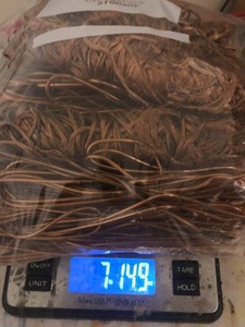 7 Lbs 14 Oz Shiny Bare Bright Clean Copper 1 & 2 Wire Hand Stripped Crafts Scrap