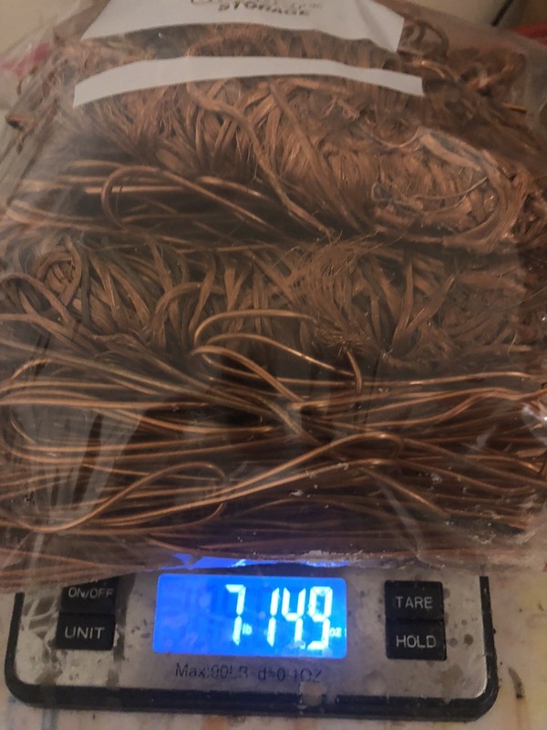 7 Lbs 14 Oz Shiny Bare Bright Clean Copper 1 & 2 Wire Hand Stripped Crafts Scrap