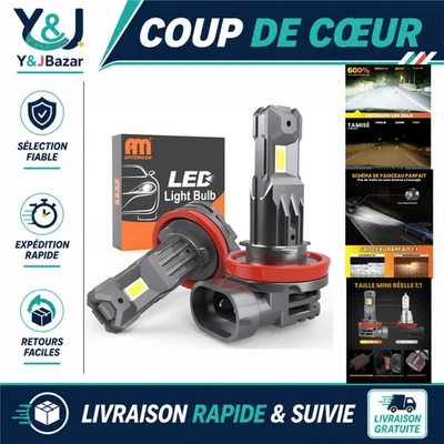 Ampoules LED H11 H8 H9 100W 6500K 12V 20000LM Phare Auto Moto - Photo 1/4