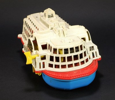 Vintage 1940s Marx River Queen Paddlewheel Steamer Steamboat Wind