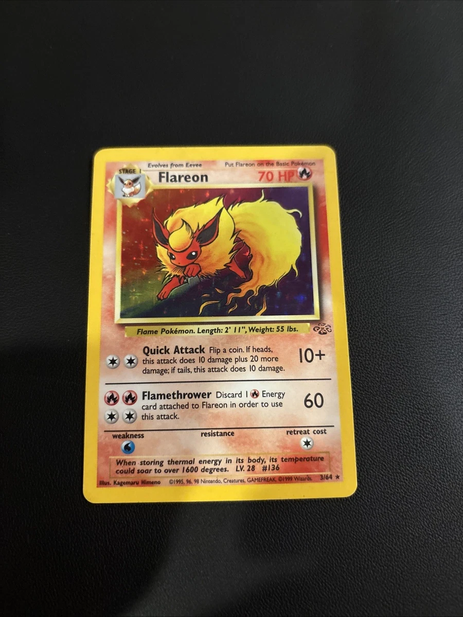 Flareon Pokémon TCG Jungle Individual Collectible Card Game Cards