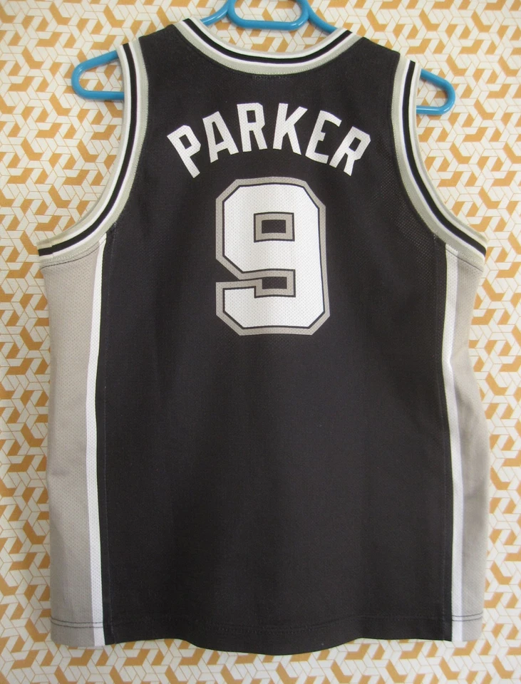 Maillot basket SPURS Parker #9 Champion USA Jersey NBA Vintage - 11 / 12 ans - Photo 2/4