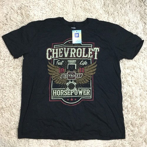 chevrolet horsepower official gm product size 2xl black t-shirt