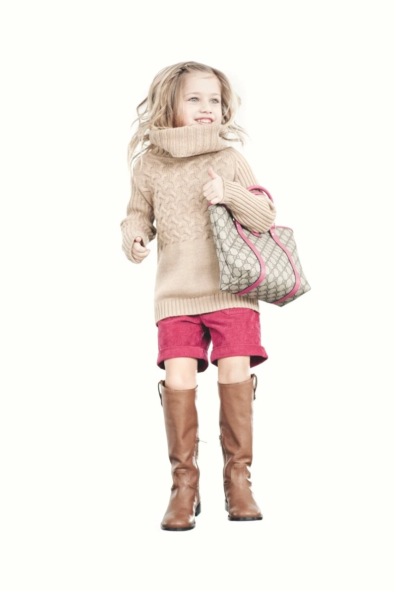 NWT 100 AUTH Gucci kids Extrafine Wool Turtleneck Sweater Sz 10Y