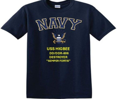 USS HIGBEE  DD-806* DESTROYER*EAGLE SHIRT*NAVY OFFICIALLY LICENSED