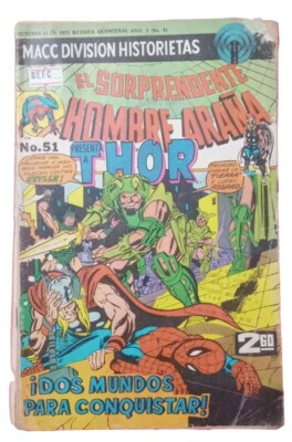 MARVEL TEAM-UP #7 1973 Spiderman & Thor Spanish Hombre Araña Comic Macc Division