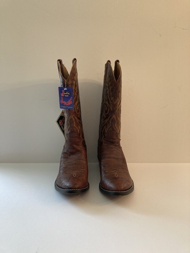 Justin Western Boots Men's 9.5 dress (classic brown) - Picture 5 of 6