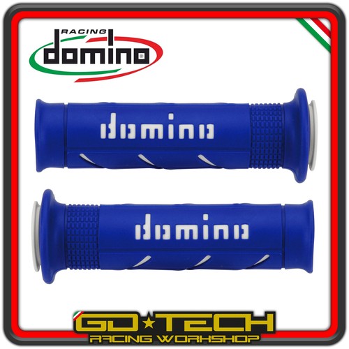 MANOPOLE DOMINO A250 MOTO SCOOTER STRADALI Blu Bianco ON ROAD RACING Forate - Foto 6 di 15